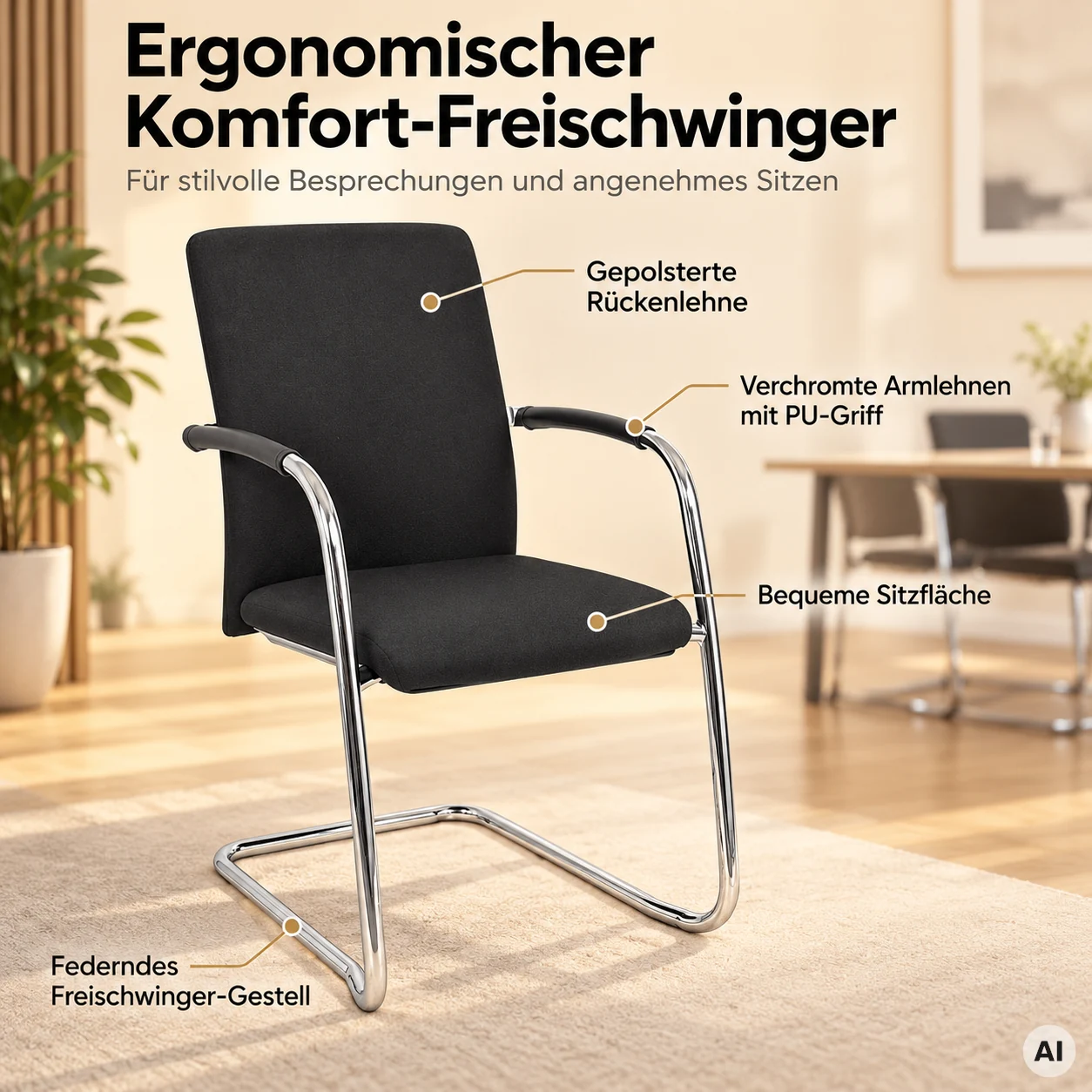 Ergo Objekt ME 1 - Bequemer Komfort-Freischwinger