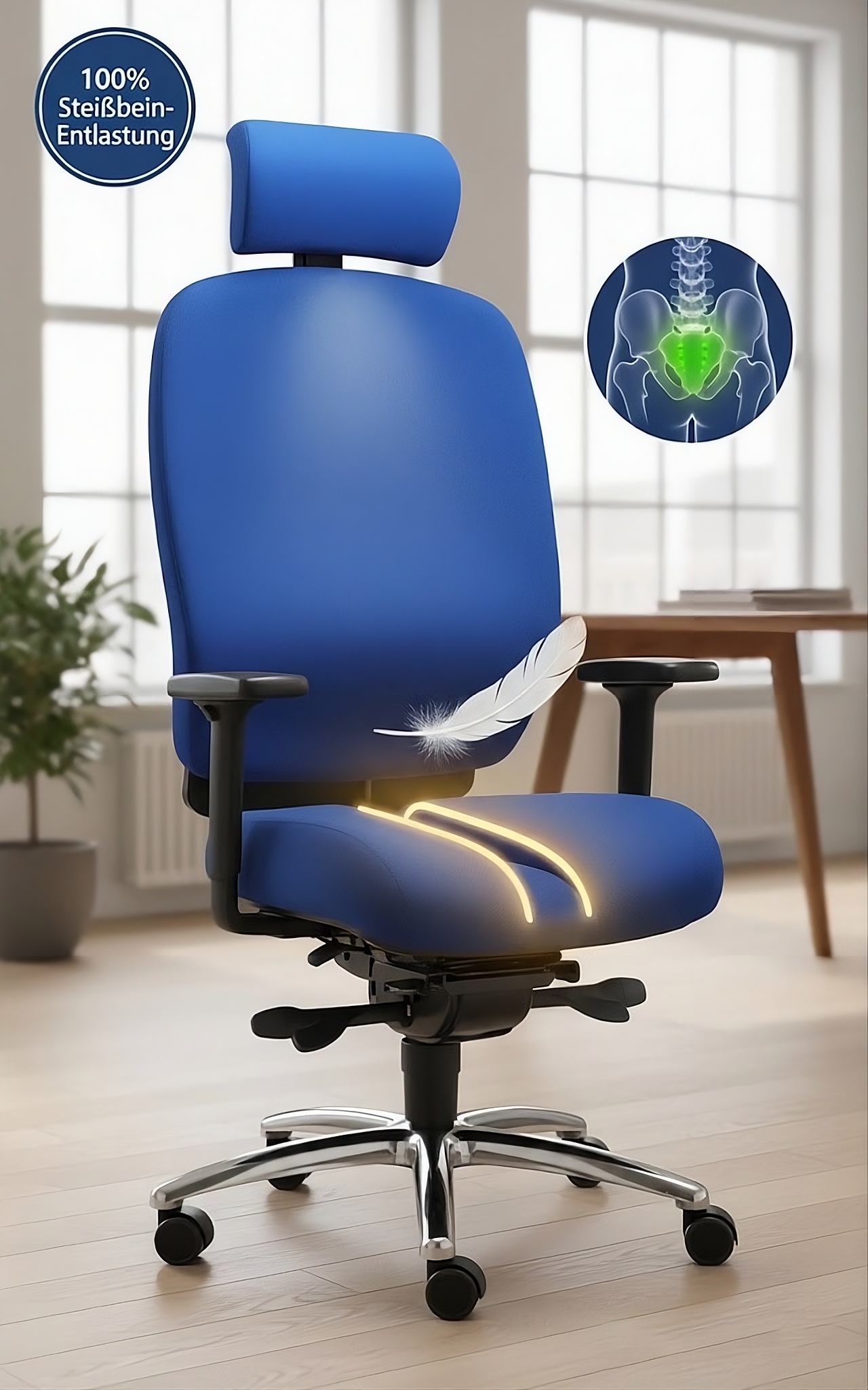 Bürostuhl gegen Steißprobleme