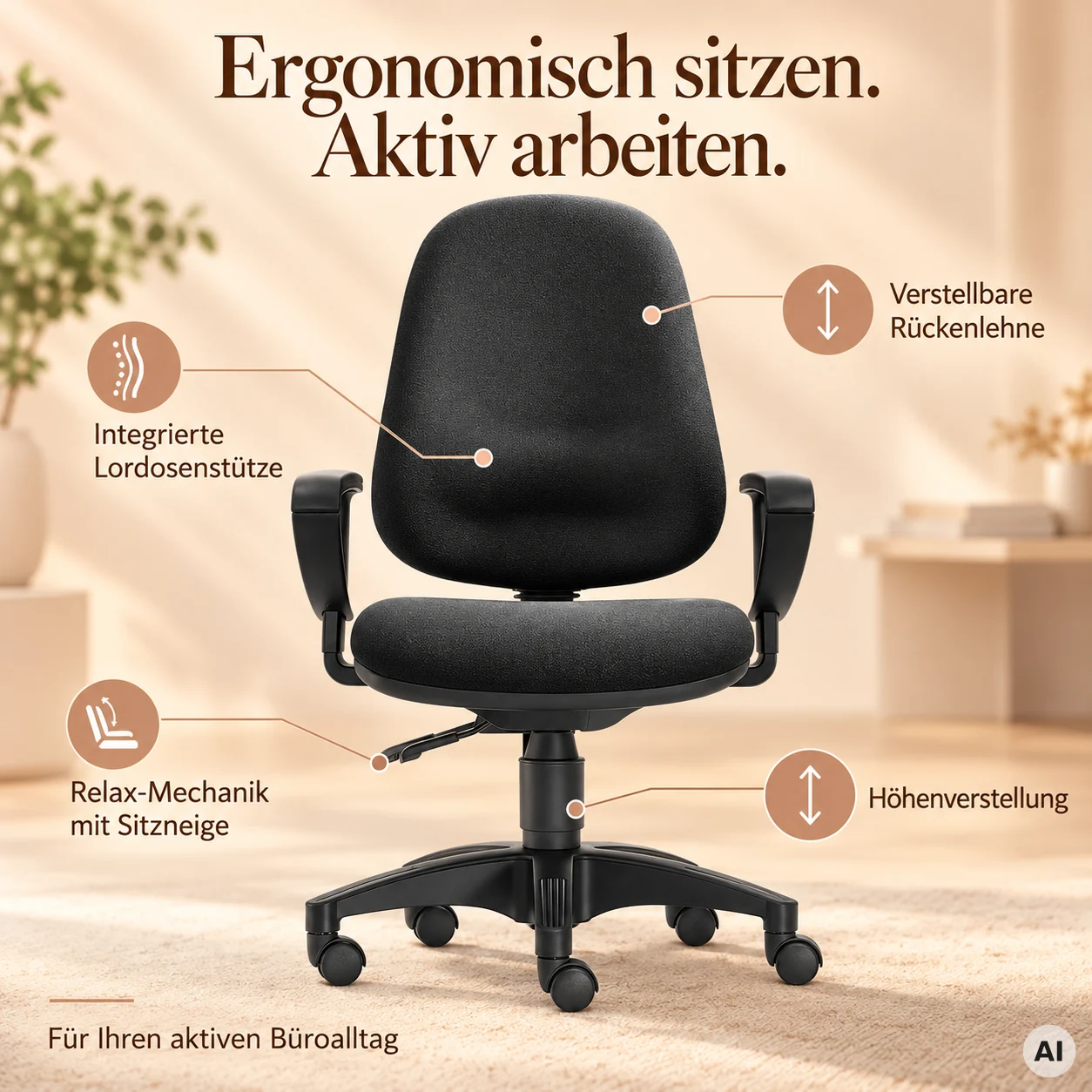 Lady Aktiv - Ergonomischer Profi Frauen-Stuhl