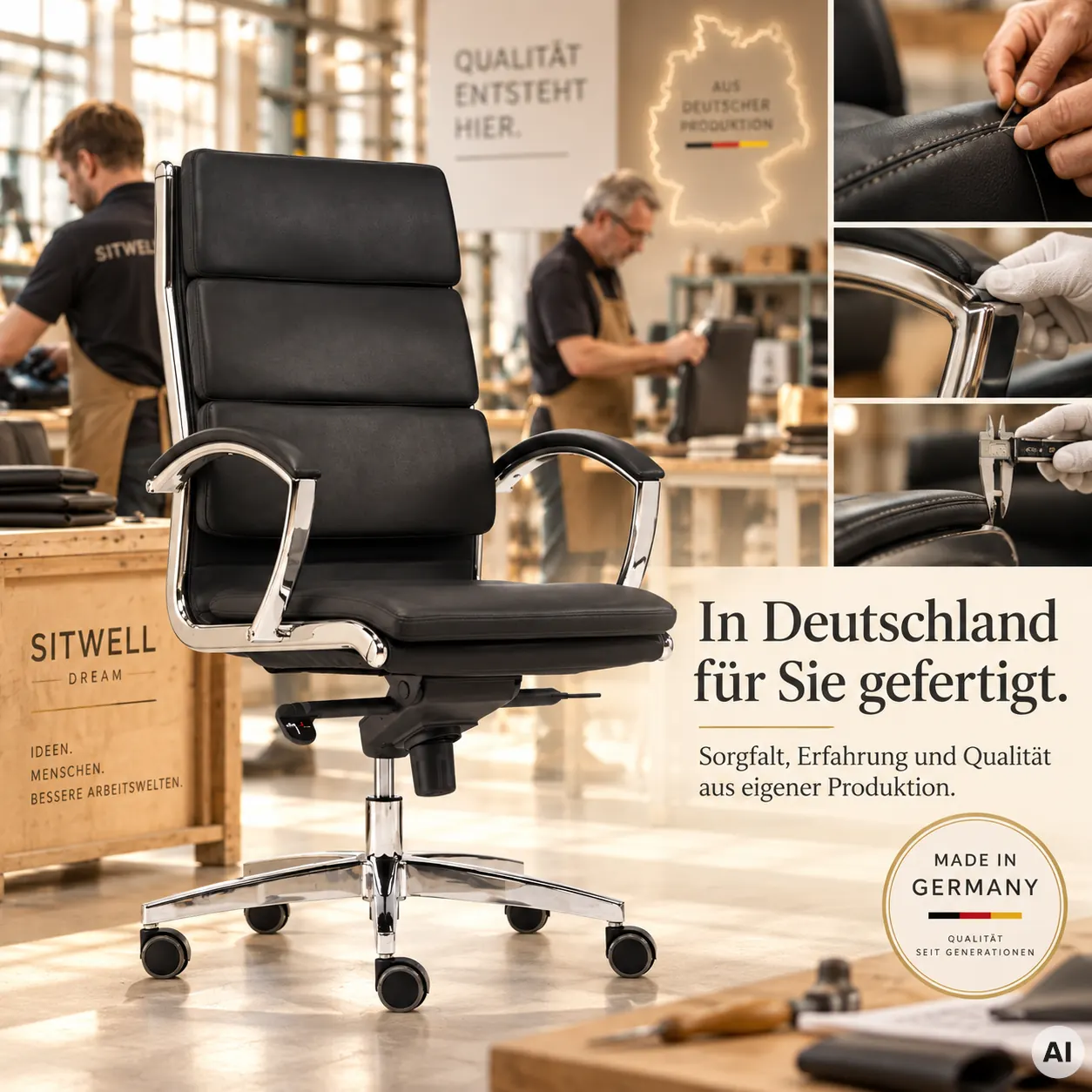 Dream - Bequemer Eyecatcher Bürostuhl aus Bonded Leder
